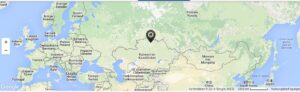 Map highlighting Eastern Europe and parts of Asia, with a location marker in Kazakhstan.